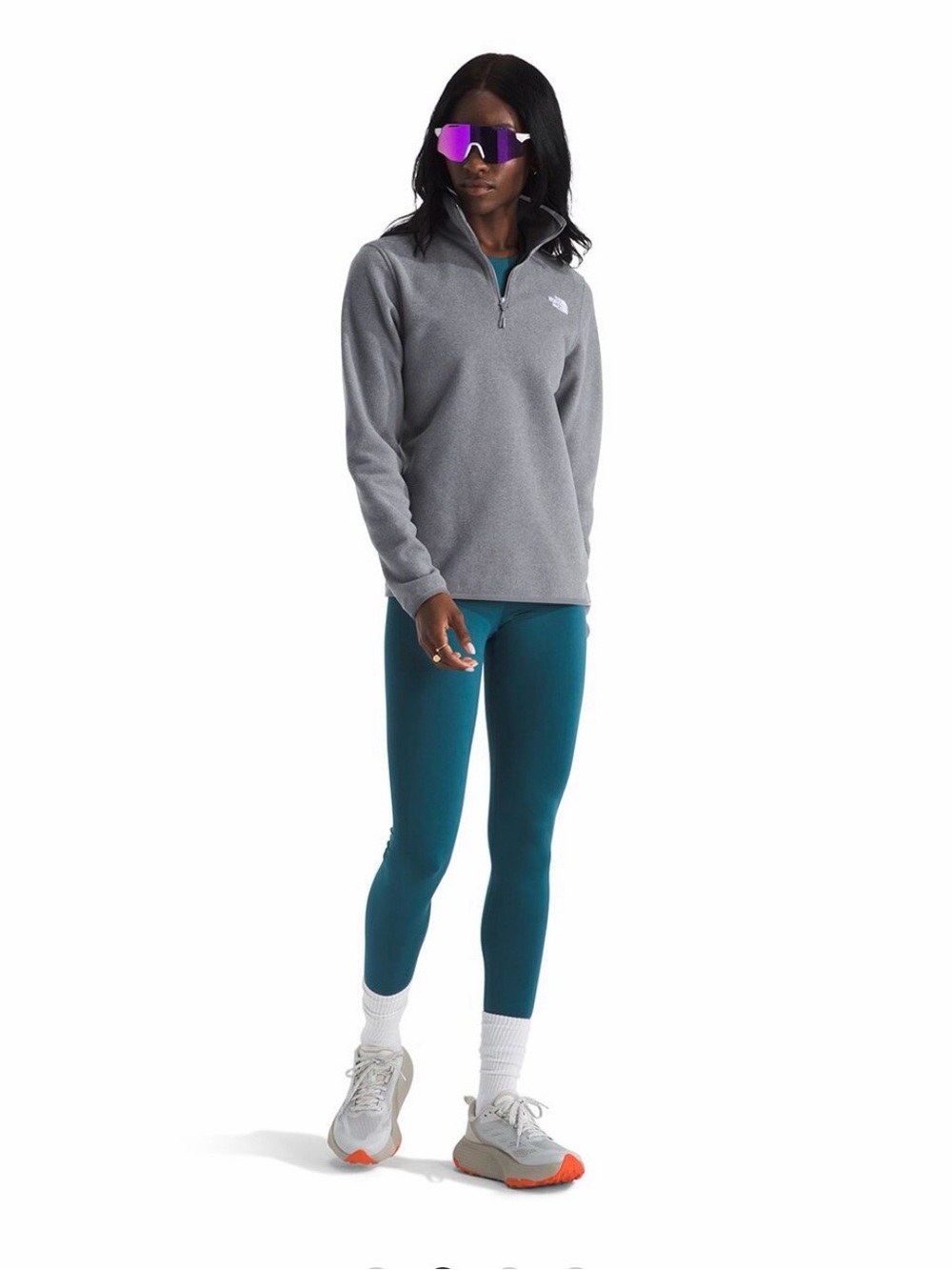 The North Face Women's Gray Quarter-Zip Fleece Pullover